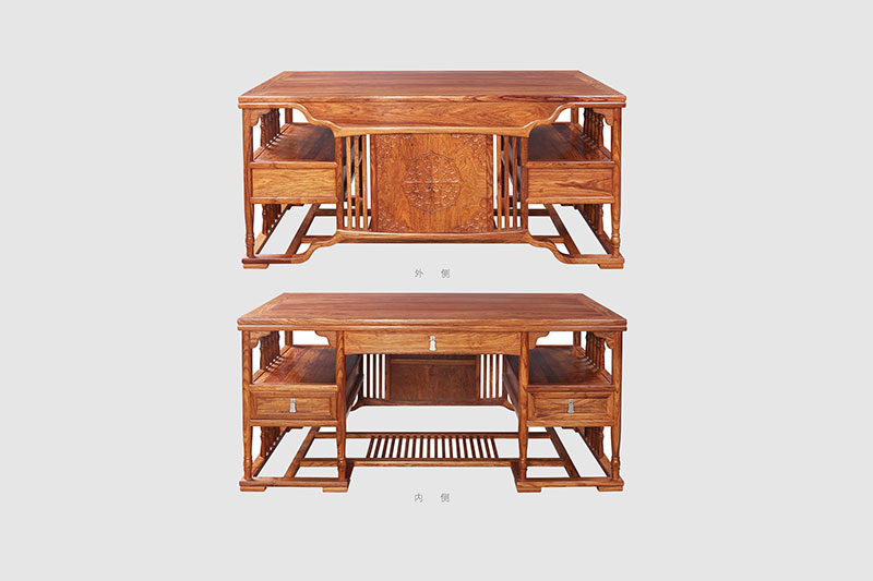大理中式家居装饰书房桌椅组合家具效果图